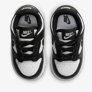 Size 3C Nike Dunk Low Black White New with Box
